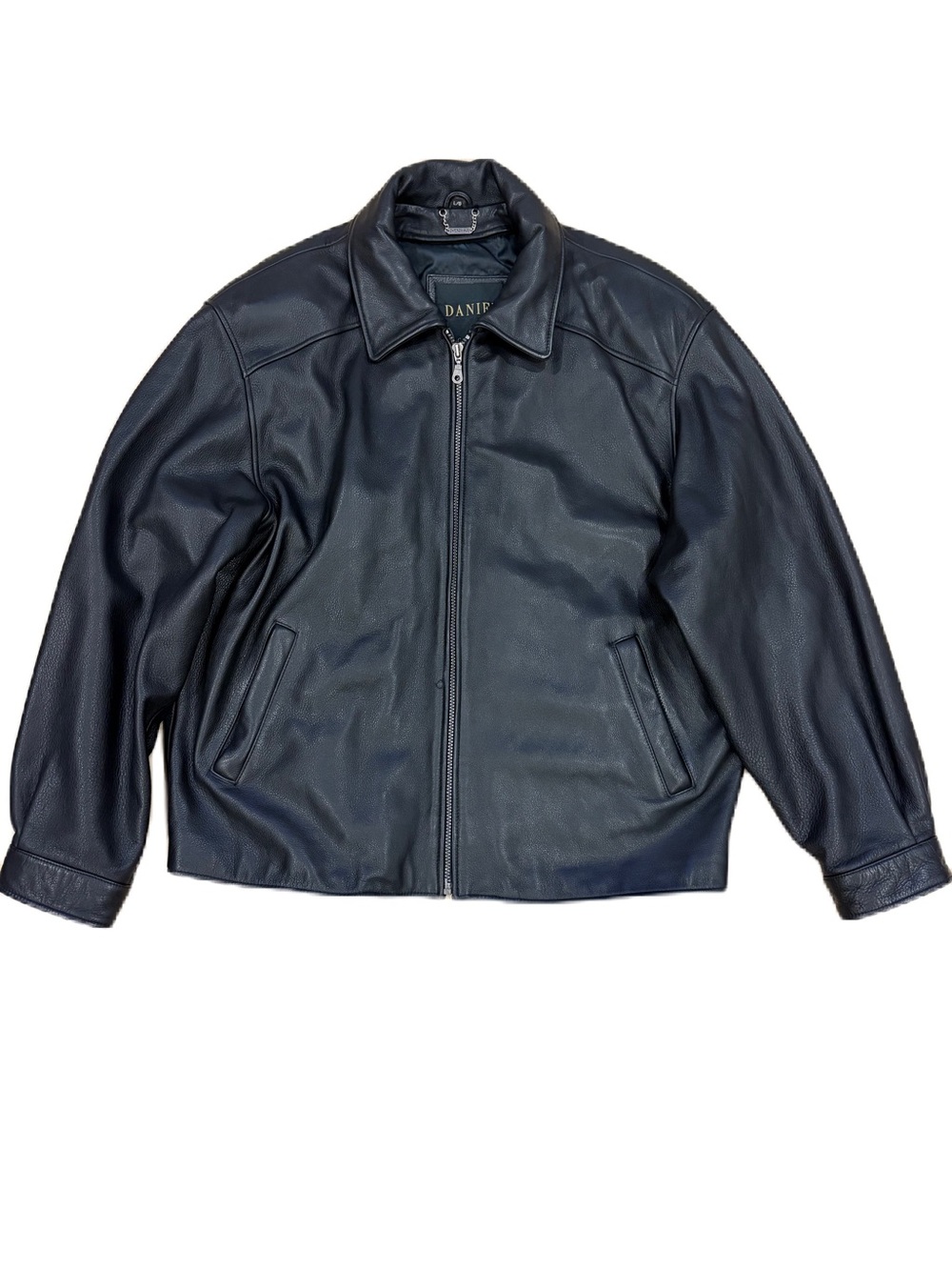 Danier Men's Black Leather Jacket - XL
